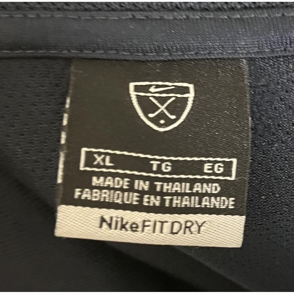 Nike Polo Shirt Mens XL Navy Blue FitDry Golf Performance Short Sleeve - Picture 7 of 9